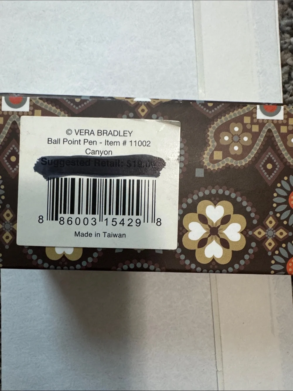 Vera Bradley Floral Pattern Pen in Teal, Brown, Orange, Yellow